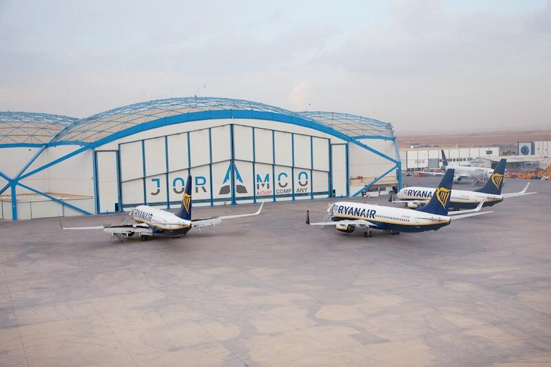 joramco hangar with ryanair jets