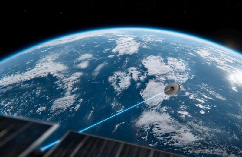 atmos space cargo rendering of laser link demo