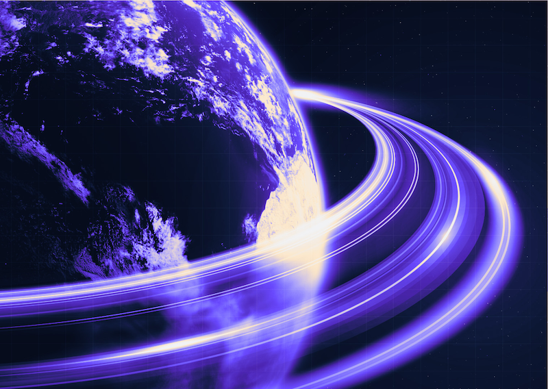 voyager tech illustration of globe