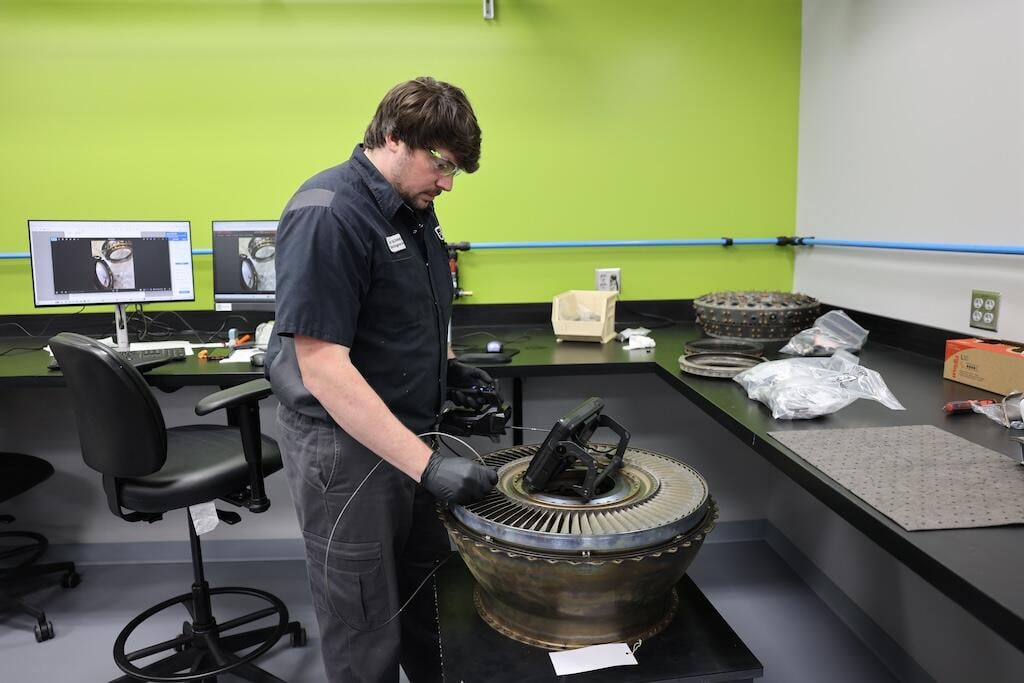 Duncan Aviation engine parts inspection