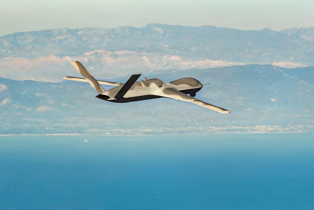 An MQ-20 flies during a recent Navy exercise.
