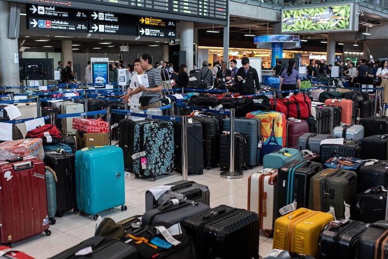 bags pile up at BKK
