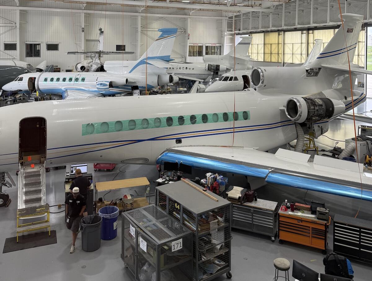 bizjets undergoing maintenance