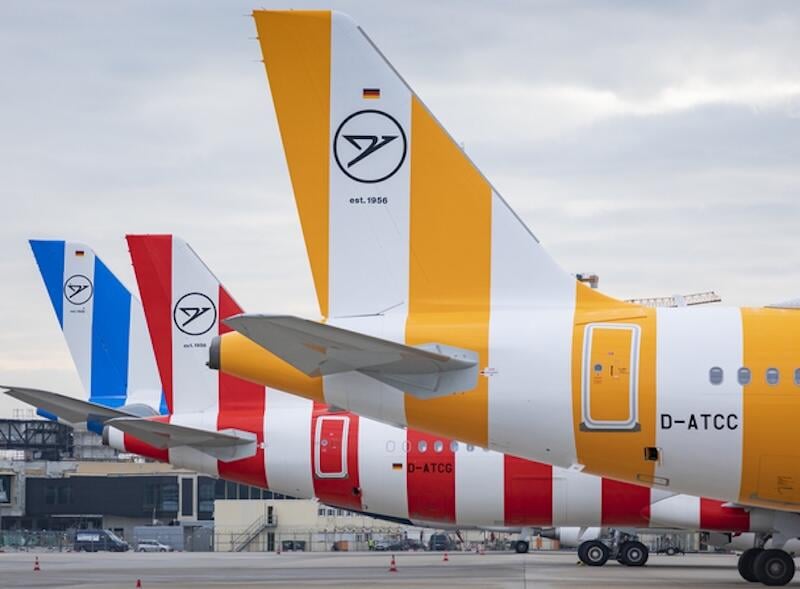tails of three condor aircraft