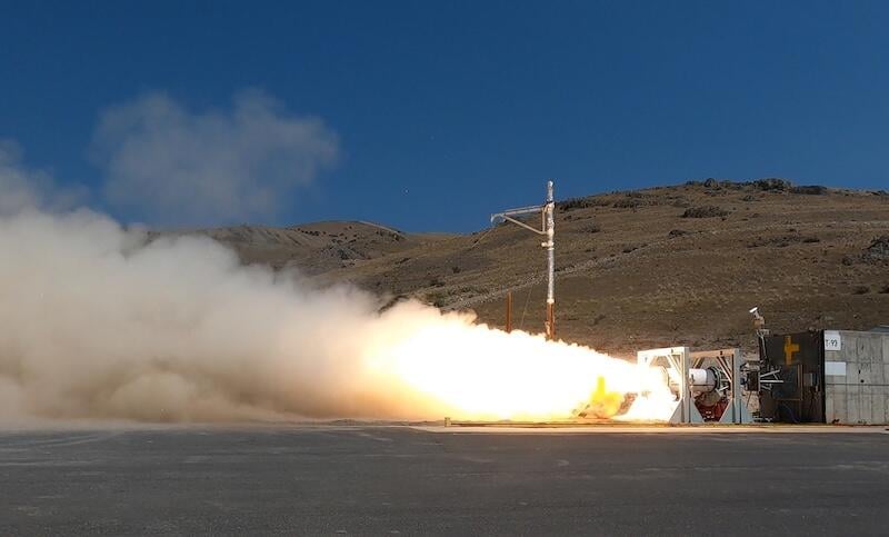 rocket motor test firing