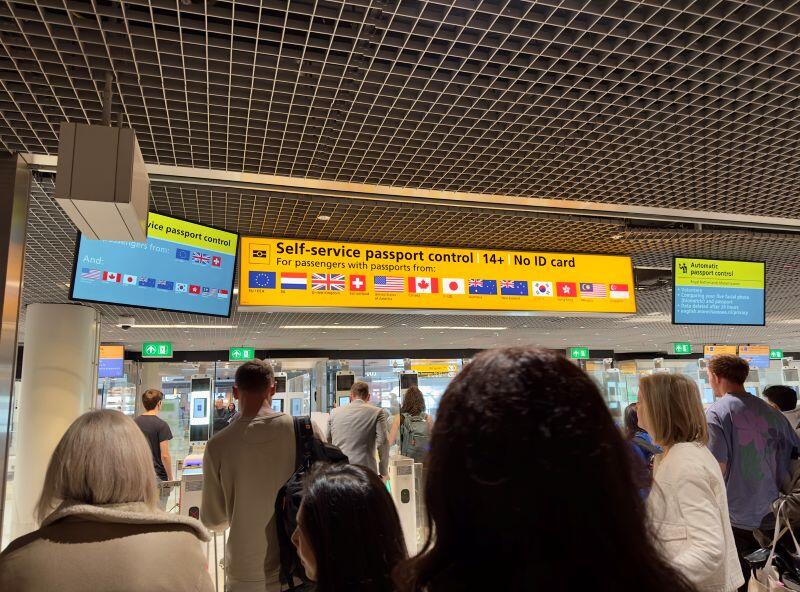 Europe passport control Schiphol