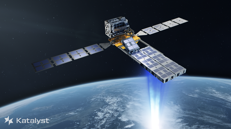Katalyst Caption: Artist concept of Katalyst Space's power-beaming from space demonstrator. 