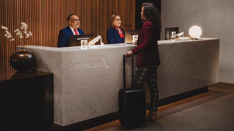 Front desk at DCA’s Admirals Club