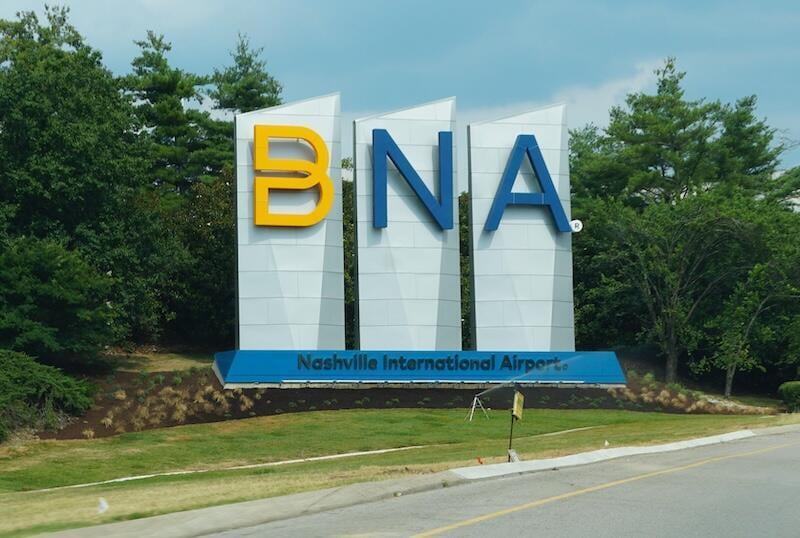 sign for Nashville Airport