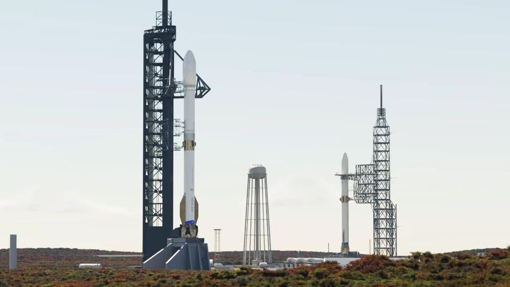 Blue Origin Concept: Blue Origin's redesigned launch complex at Cape Canaveral SFS includes two New Glenn launchpads.