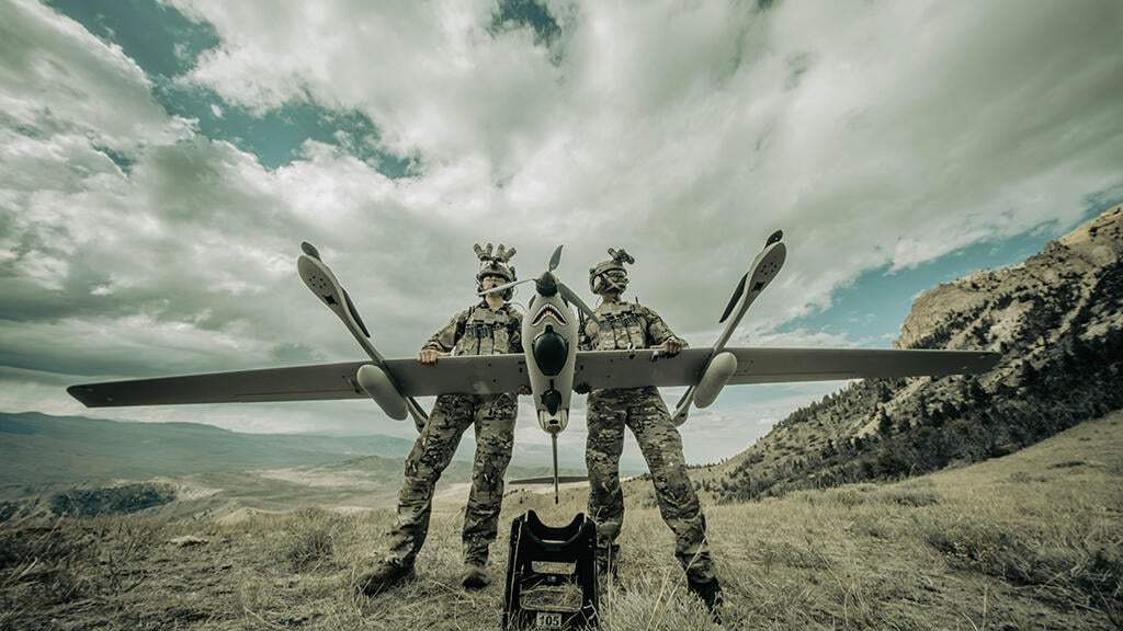 Soldiers with drone