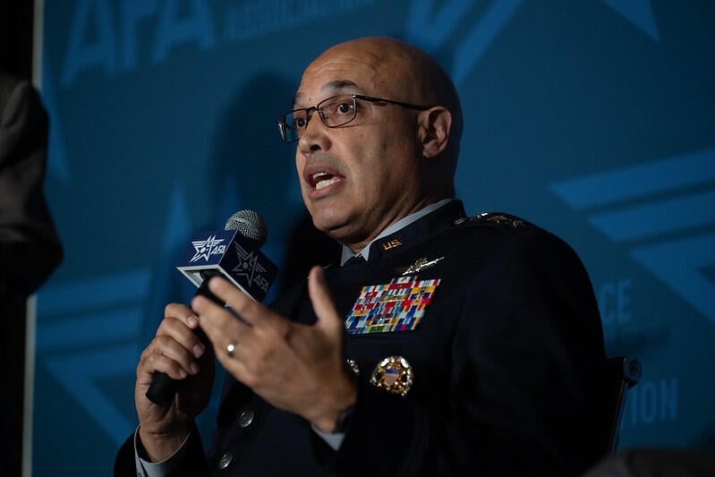 Caption: Lt. Gen. David N. Miller, Jr., Deputy Chief of Space Operations, Strategy, Plans, Programs and Requirements, speaks Sept. 14, 2026, at the Air & Space Forces Association's Air, Space and Cyber Conference in National Harbor, Maryland. Credit: Air & Space Forces Association