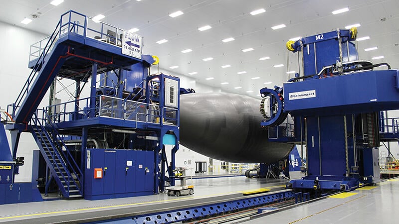 Boeing 787 forward fuselage in fabrication