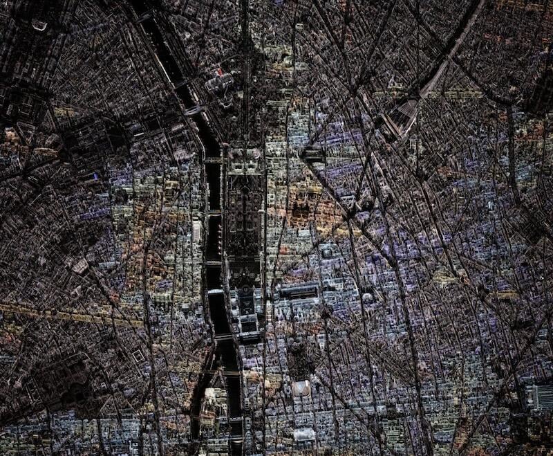aerial view of dense city grid