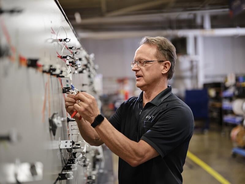 Delta TechOps technician tagging out machinery