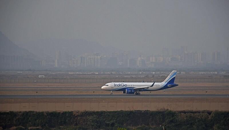 IndiGo plane at Navi Mumbai