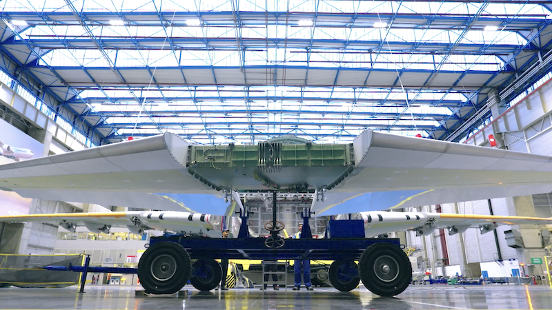 Airbus A330 horizontal tailplane during final assembly