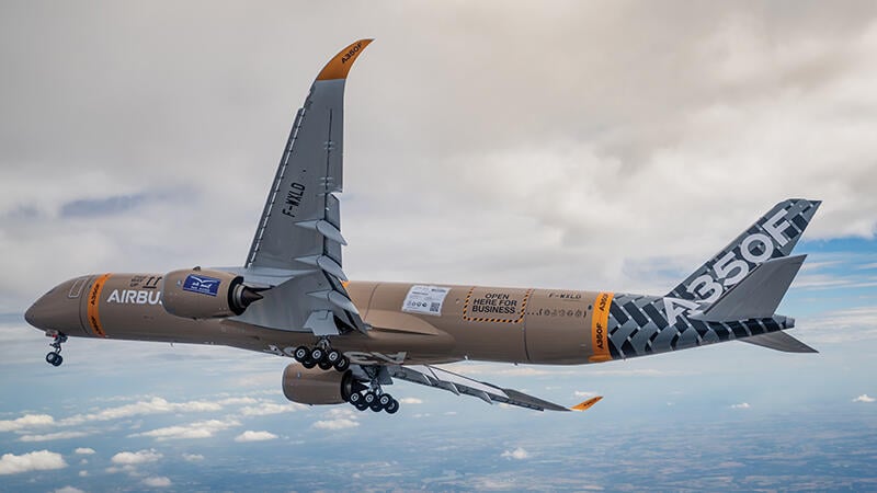 Airbus A350F flying