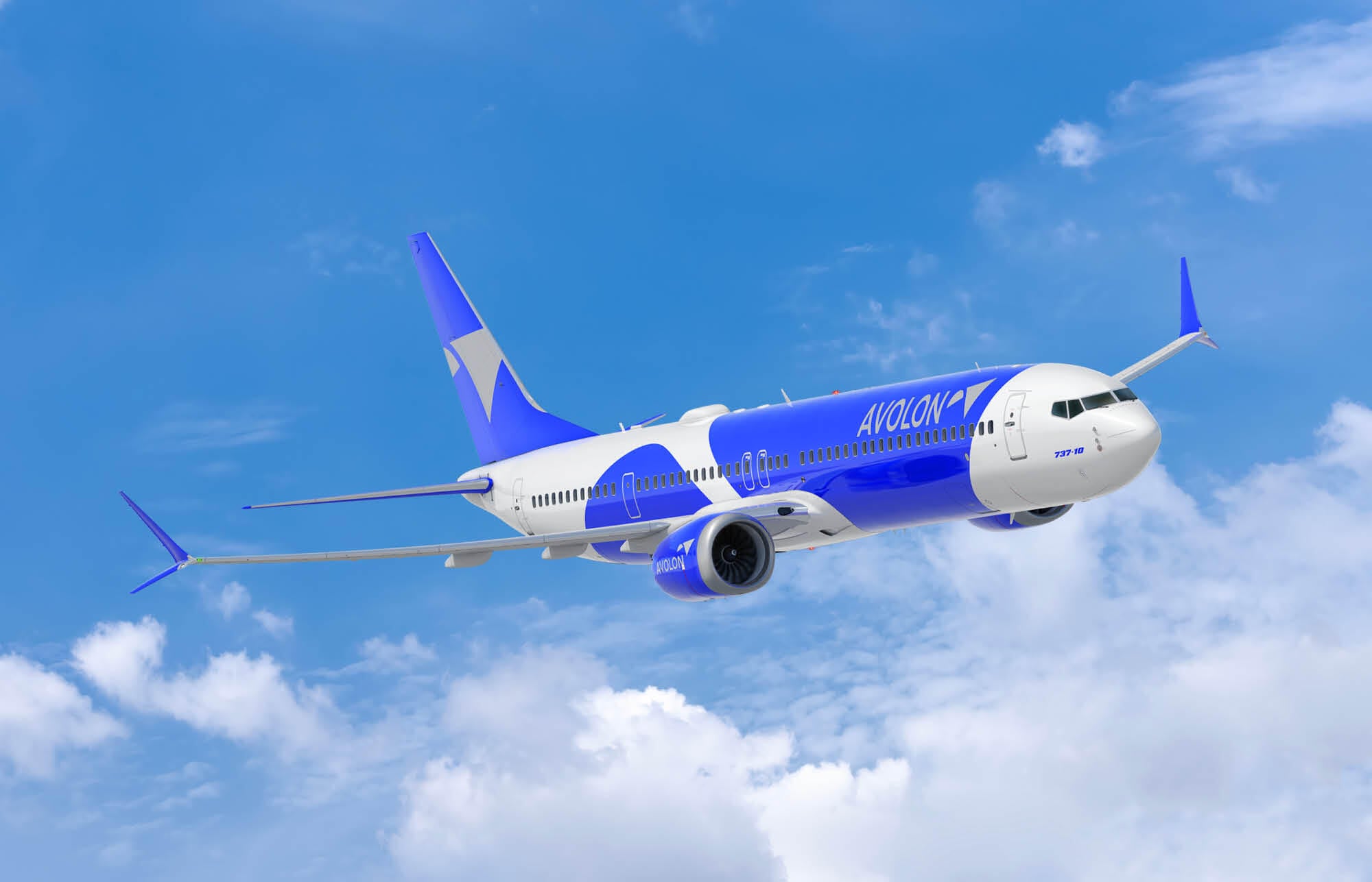 Graphic of Boeing 737-10 in Avolon livery