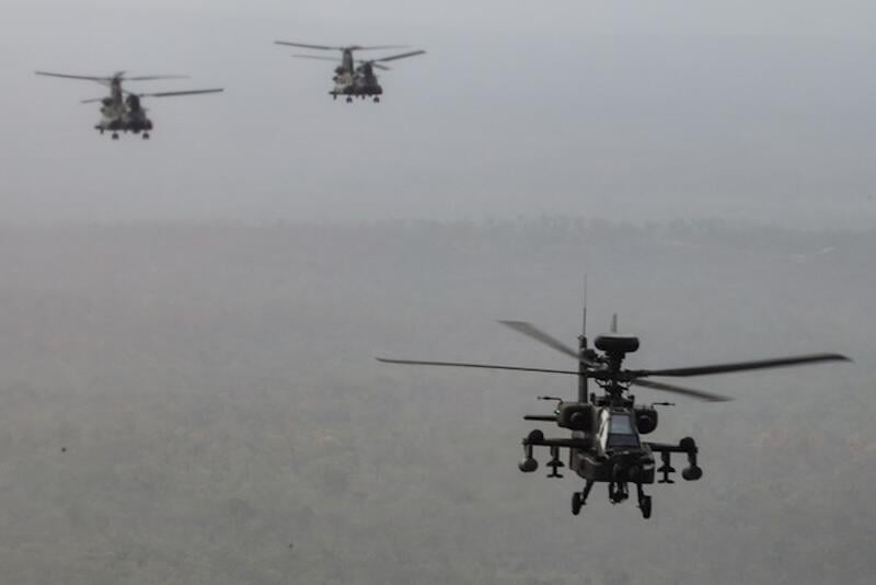 RSAF AH-64D and CH-47F in Composite Force Operation