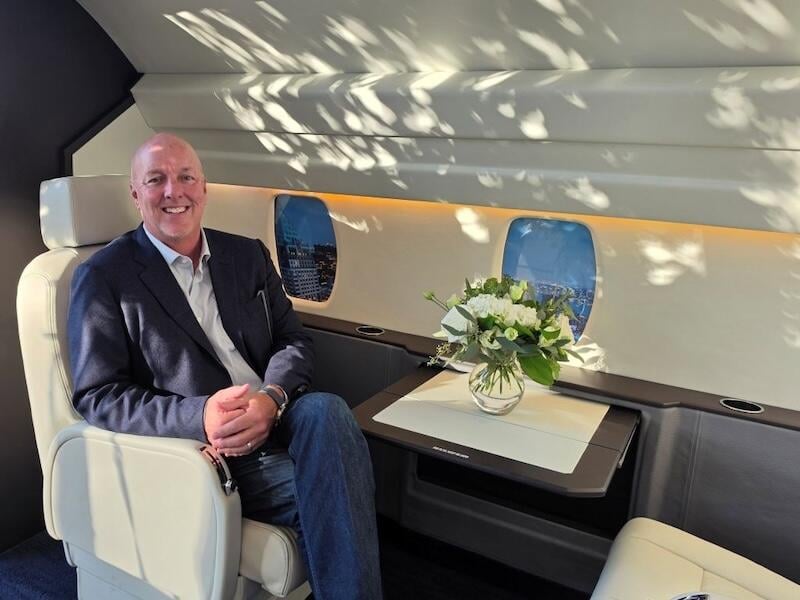 flyexclusive CEO jim segrave in business jet 