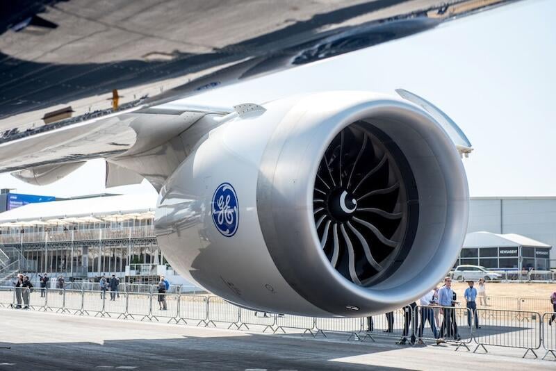 GE9X engine at Farnborough Airshow