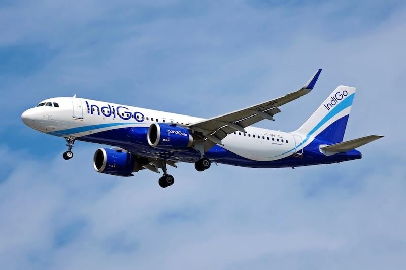 indigo aircraft in flight