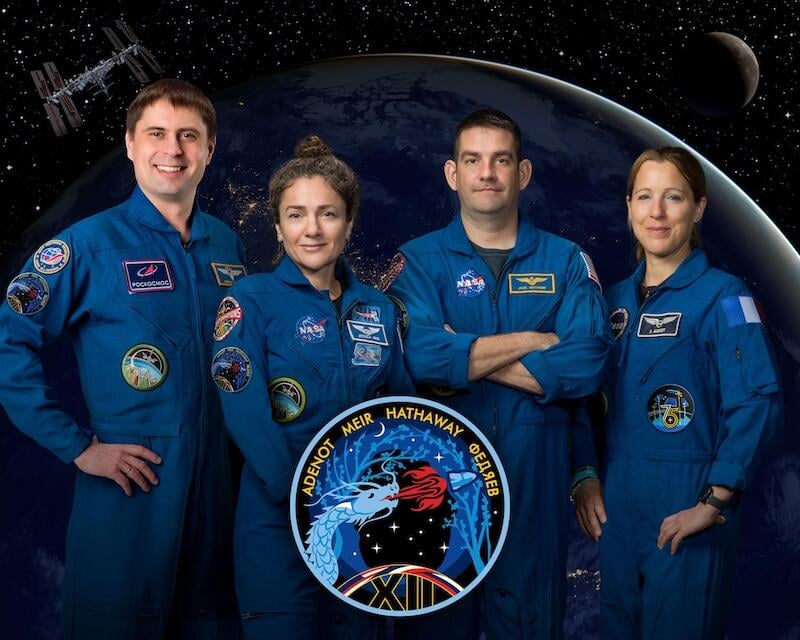 The four members of NASA’s SpaceX Crew-12 mission to the International Space Station 
