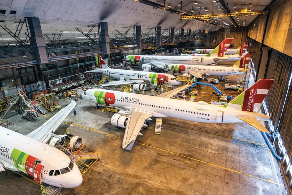 TAP Air Portugal aircraft in facility