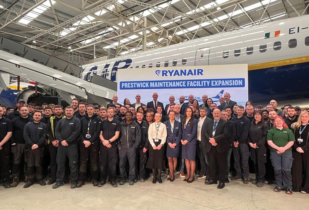 group of people at Ryanair facility