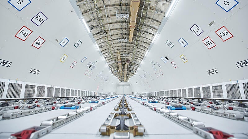 interior of freighter aircraft