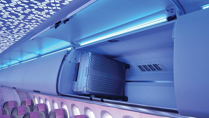 bag stored in Airspace XL overhead bin