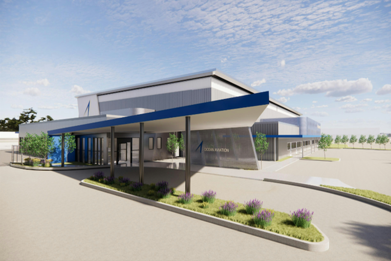 Ocean Aviation’s new facility rendering