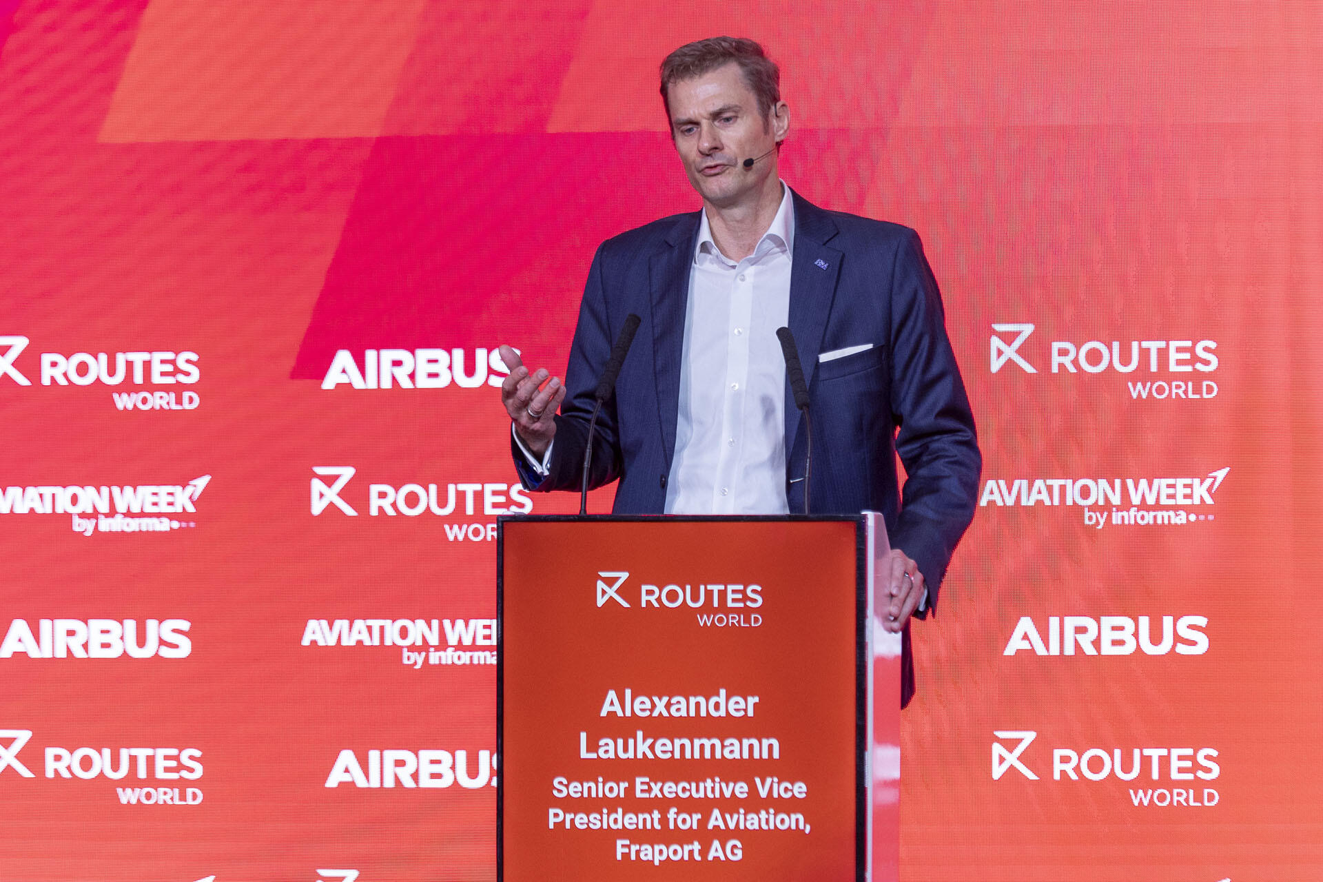 Alexander Laukenmann, Senior Executive Vice President for Aviation at Fraport AG, welcomes delegates