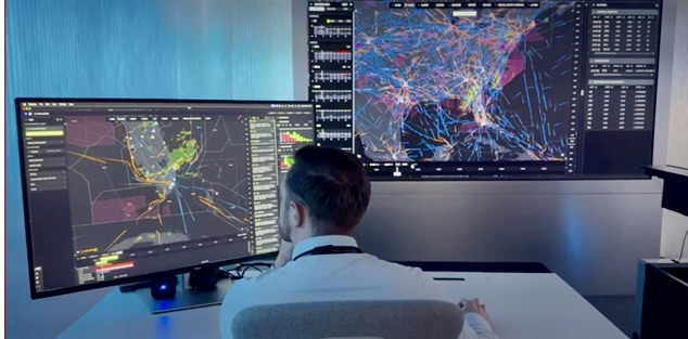 air traffic controller at work