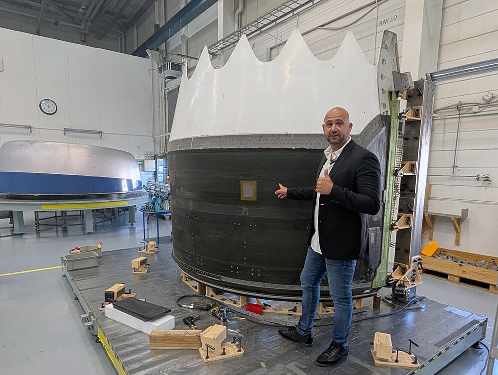 Chamoun next to a thrust reverser