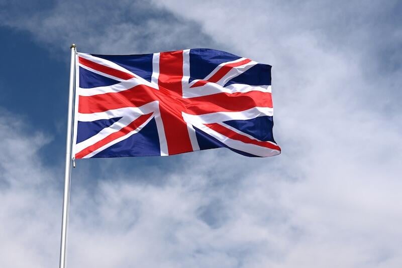 uk flag in wind