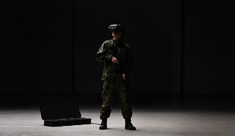 military personnel with vr headset