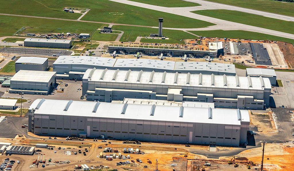 aerial view of Airbus' Mobile, Alabama, facility 