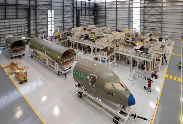 Airbus airframe assembly line
