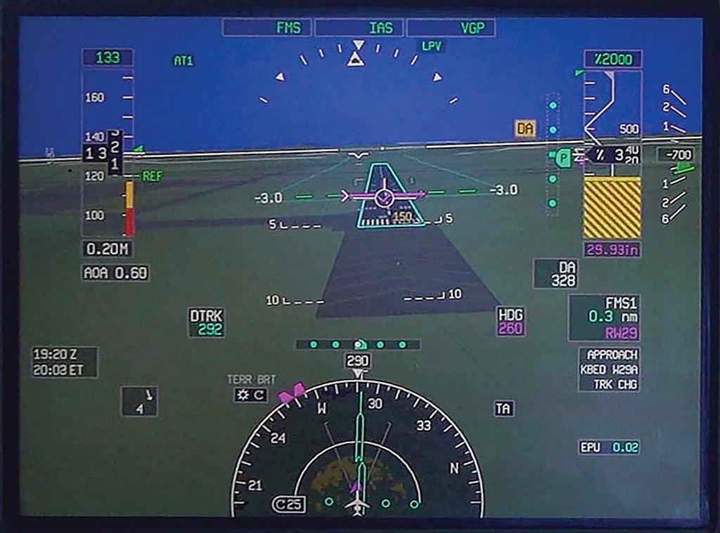 pilot’s synthetic vision display 