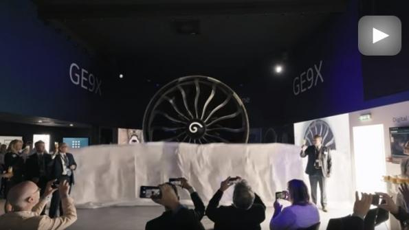 GE9X engine reveal at Paris