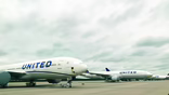 parked United aircraft