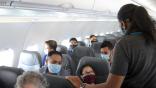 Frontier Airlines passengers with masks