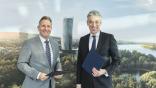 Thorsten Lange Neste EVP of renewable aviation, and Frank Appel CEO of Deutsche Post DHL Group