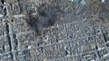 aerial photo of besieged city Mariupol, Ukraine