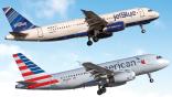 JetBlue and American aircraft