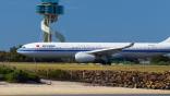 air china jet at Sydney airport control tower