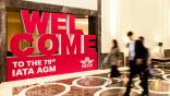 IATA AGM welcome sign