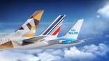 Air France-KLM and Etihad Airways tails